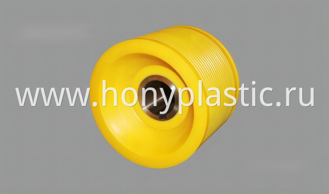 Centrifugal polymerization one-piece metal bushing nylon wheel (spiral roller)